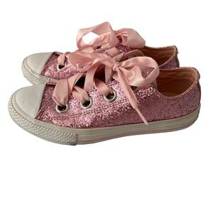 Converse All Star Party Dress Low Top Pink Glitter Sneakers